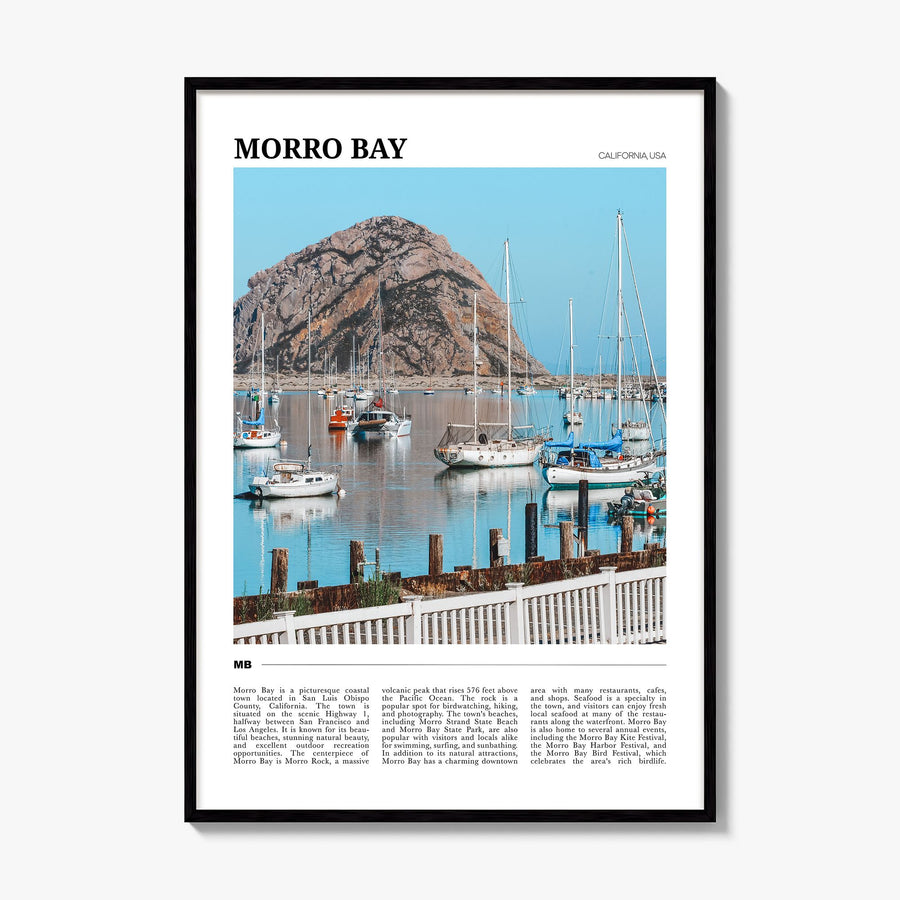 Morro Bay Travel Poster, framed poster mockup