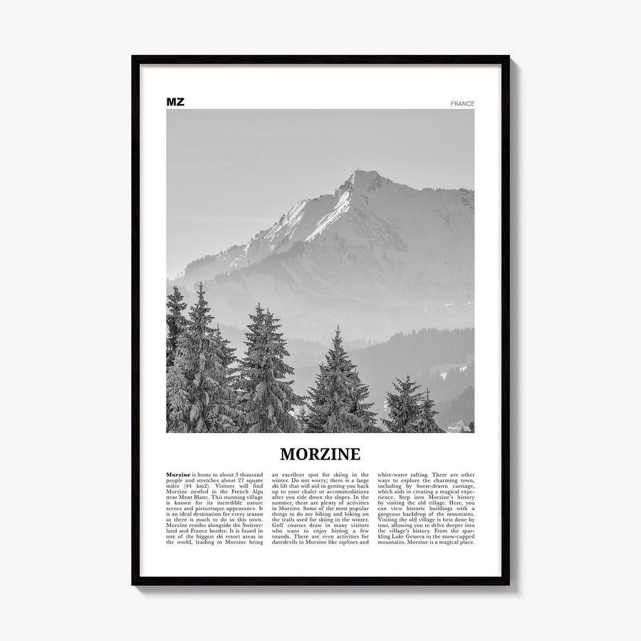 Morzine Newspaper Poster, framed poster mockup