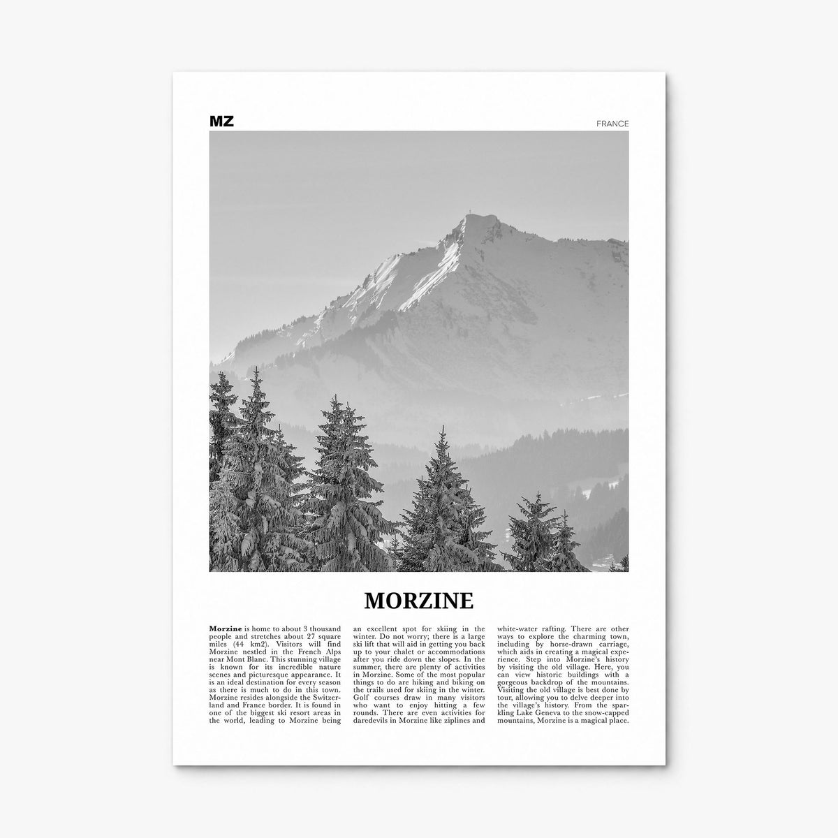 Morzine Newspaper Poster, print only (unframed)