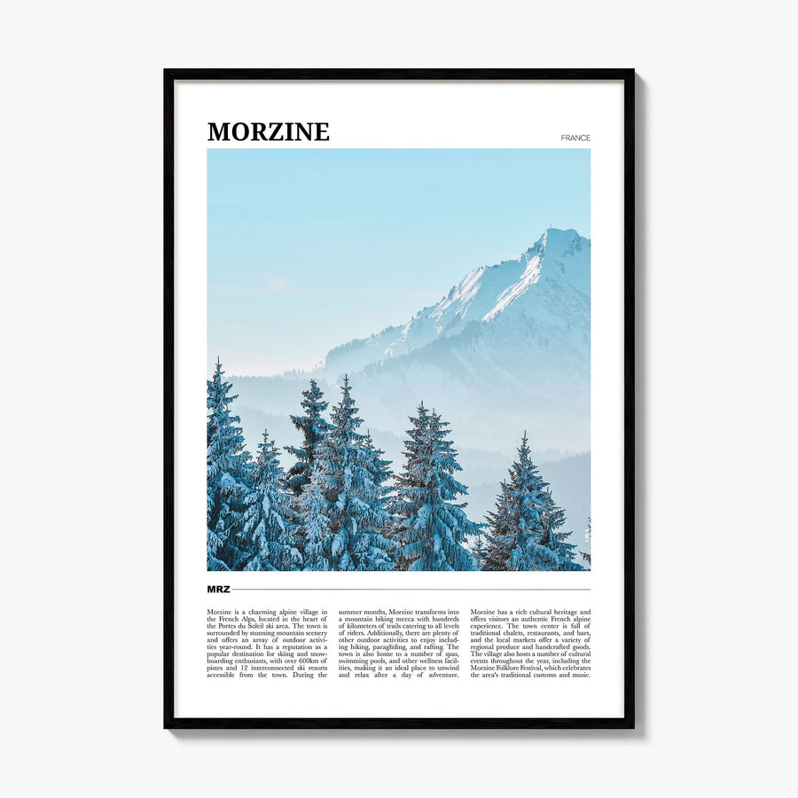 Morzine Travel Poster, framed poster mockup