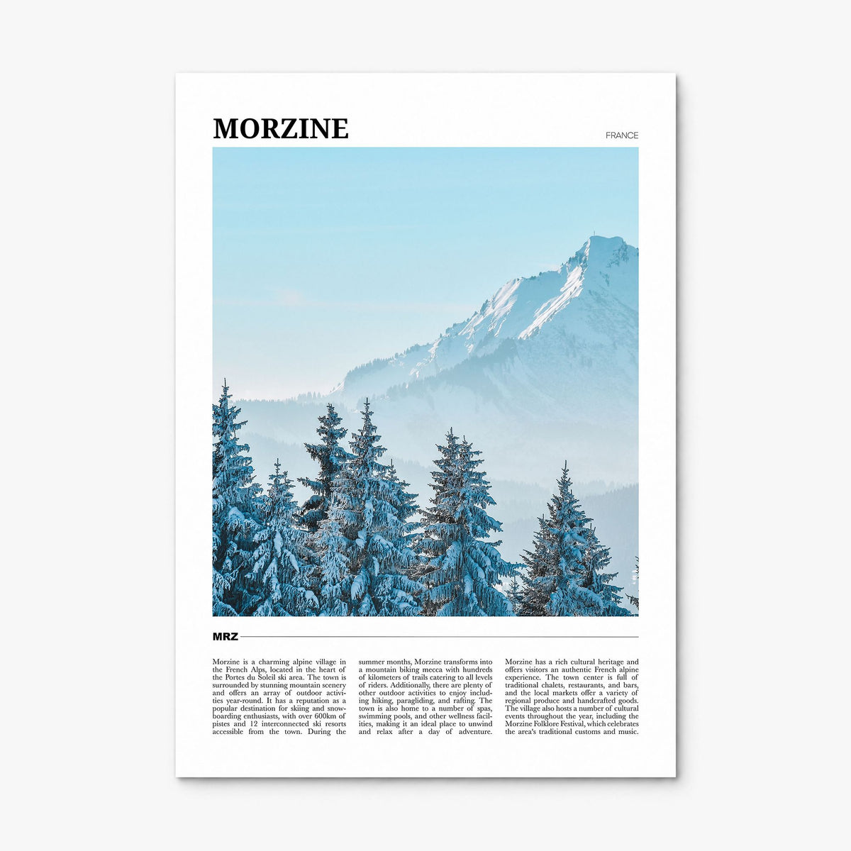 Morzine Travel Poster, print only (unframed)
