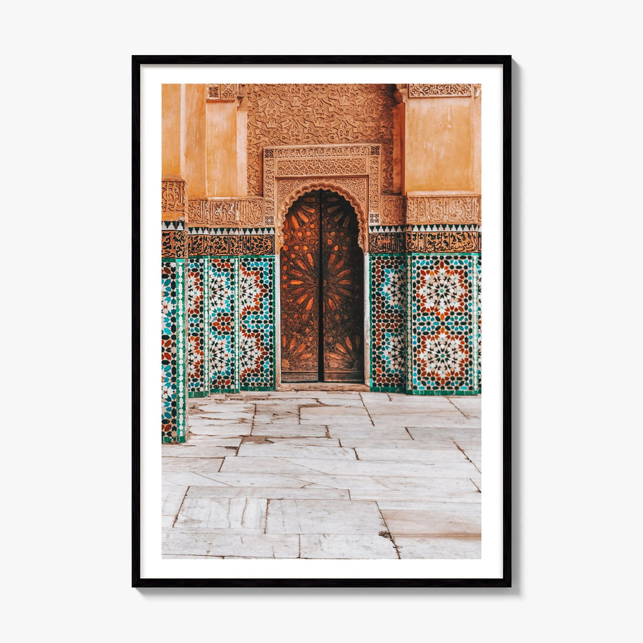 Mosaic Tiles Photo Poster, framed poster mockup, white border