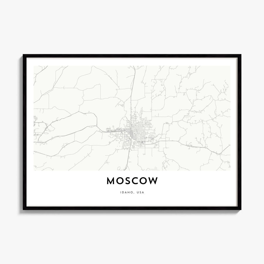 Moscow, Idaho Map Poster, framed poster mockup