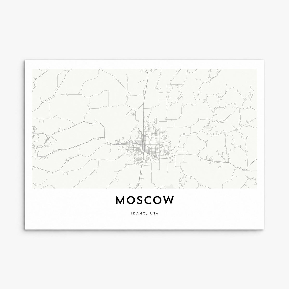 Moscow, Idaho Map Poster, print only (unframed)