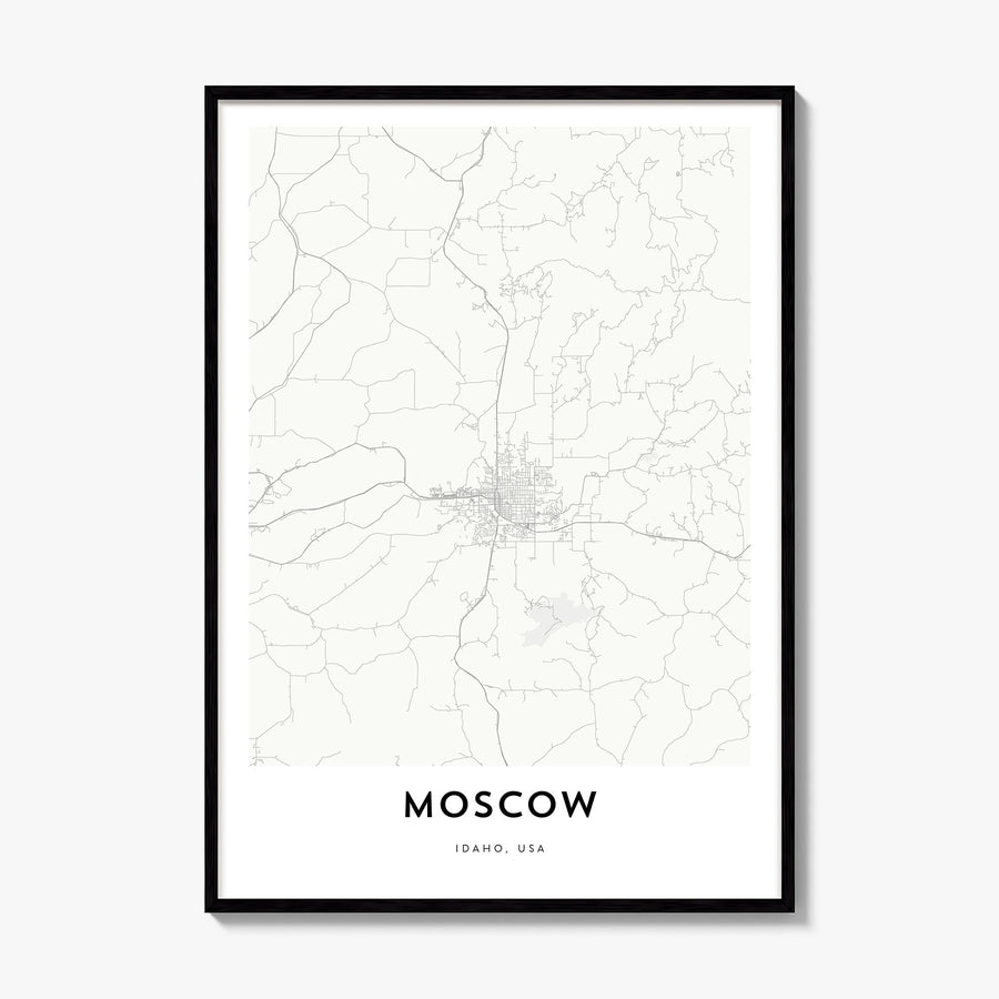 Moscow, Idaho Map Poster, framed poster mockup