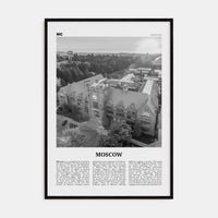 Moscow, Idaho Poster Black Wood / 8x12 in Nbourhood Travel B&W Poster