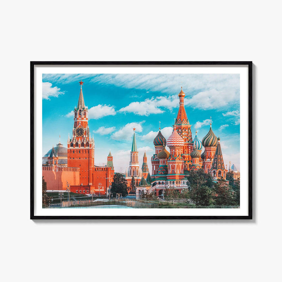 Moscow, Russia colorful photo poster of Russia – horizontal wall art, unframed print shown in interior mockup
