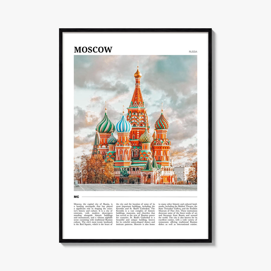 Moscow, Russia no. 1 colorful travel poster of Russia – vertical wall art, unframed print shown in interior mockup