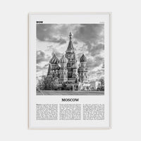 Moscow, Russia No 1 Poster White Wood / 8x12 in Nbourhood Travel B&W Poster