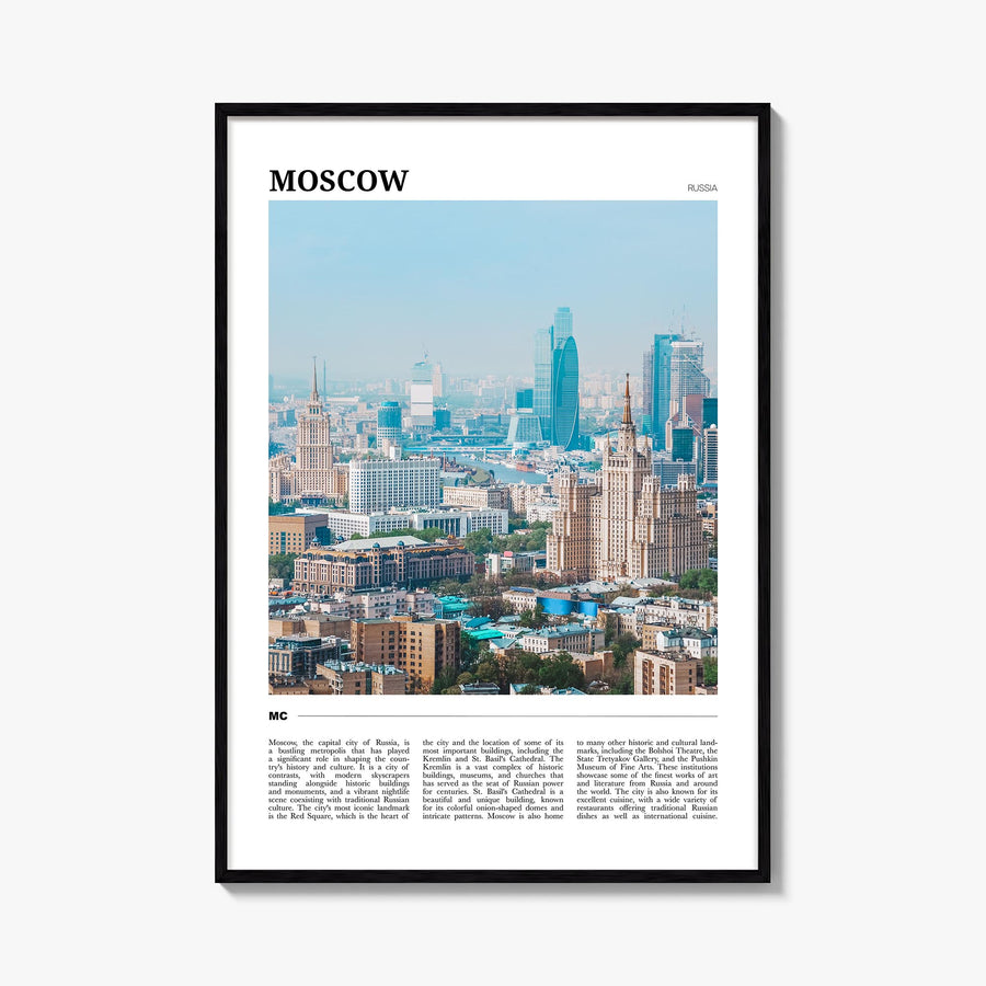 Moscow, Russia no. 2 colorful travel poster of Russia – vertical wall art, unframed print shown in interior mockup