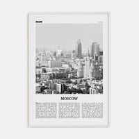 Moscow, Russia No 2 Poster White Wood / 8x12 in Nbourhood Travel B&W Poster