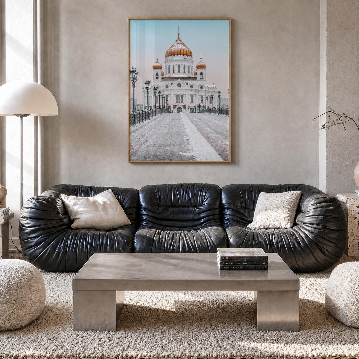 Moscow, Russia no. 3 colorful photo poster of Russia – vertical wall art in natural wood frame, hanging on wall
