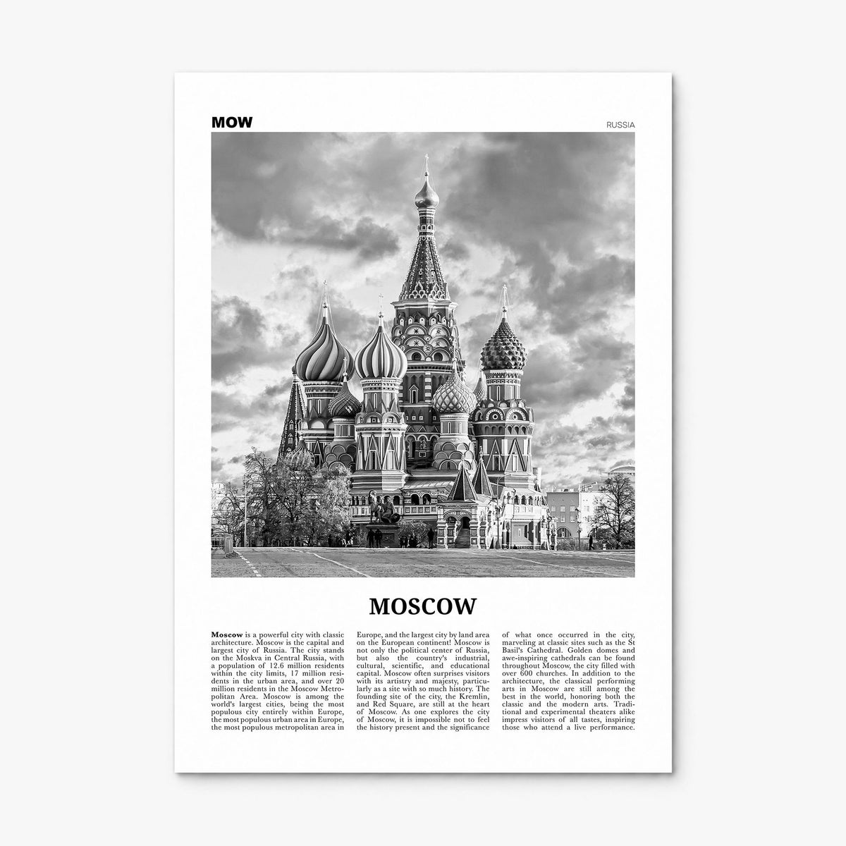 Moscow, Russia Newspaper No 1 Poster, print only (unframed)