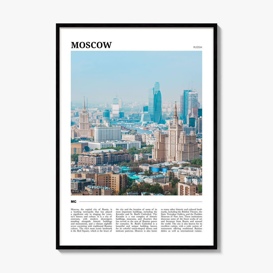 Moscow, Russia Travel No 2 Poster, framed poster mockup