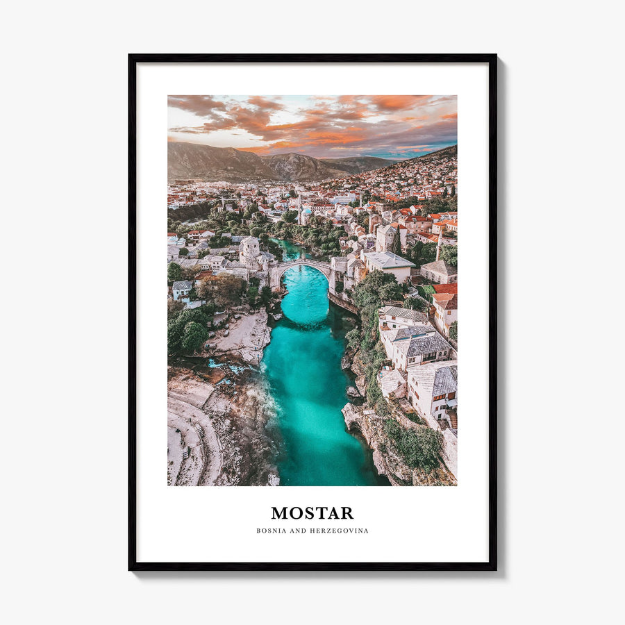 Mostar Classic Poster, framed poster mockup