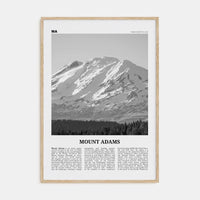 Mount Adams Poster Natural Wood / 8x12 in Nbourhood Travel B&W Poster