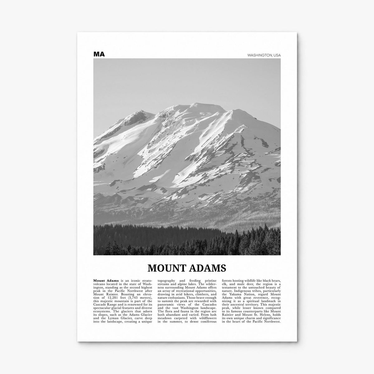 Mount Adams Newspaper Poster, print only (unframed)