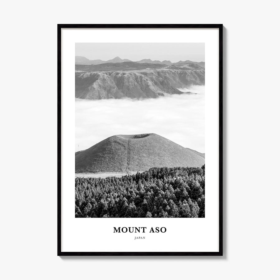Mount Aso Classic Poster, framed poster mockup