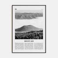 Mount Aso Poster None / 8x12 in Nbourhood Travel B&W Poster