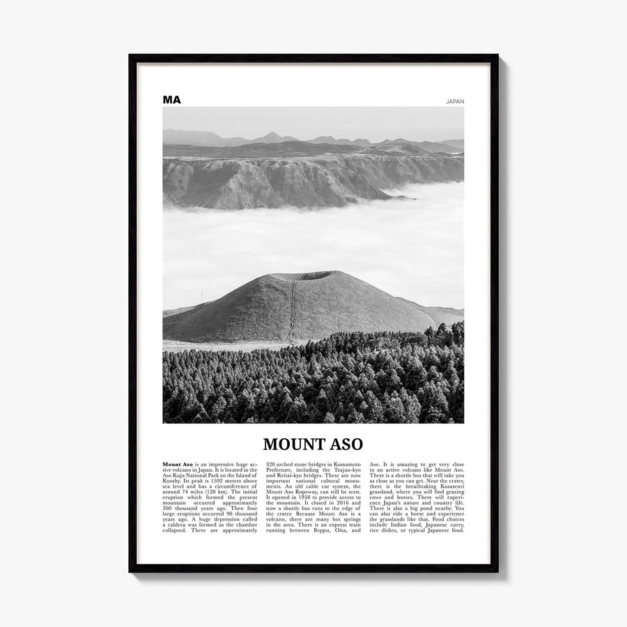 Mount Aso Newspaper Poster, framed poster mockup