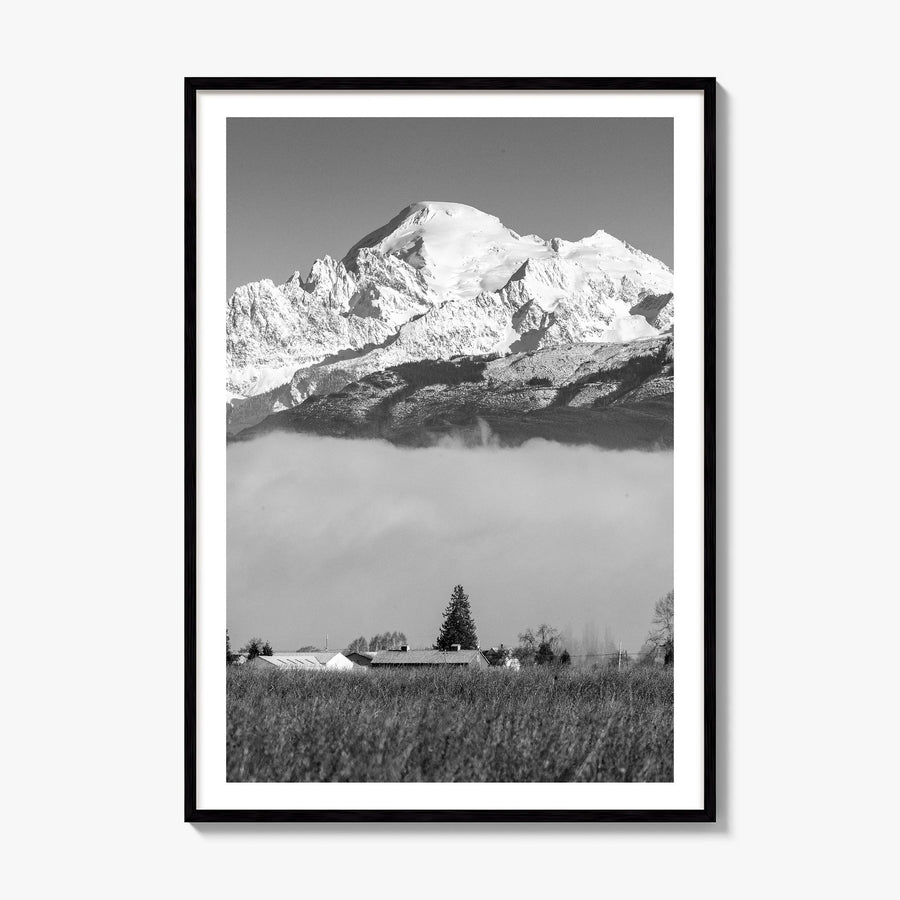 Mount Baker Photo Poster, framed poster mockup, white border