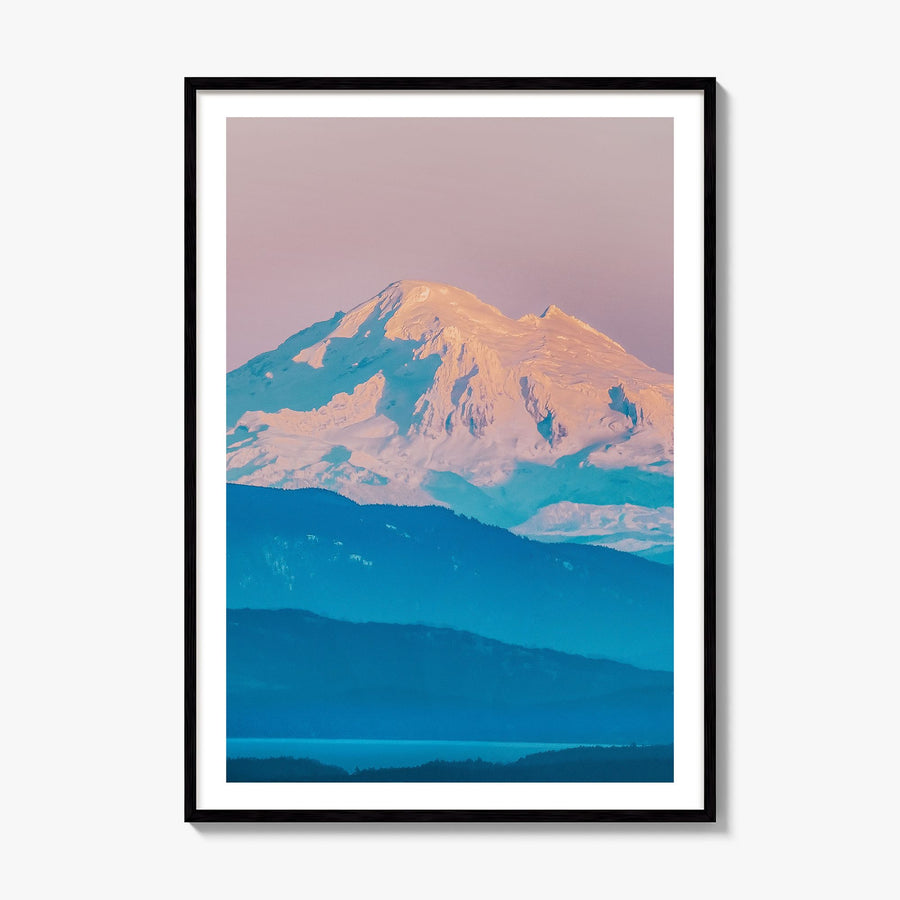 Mount Baker Photo Poster, framed poster mockup, white border
