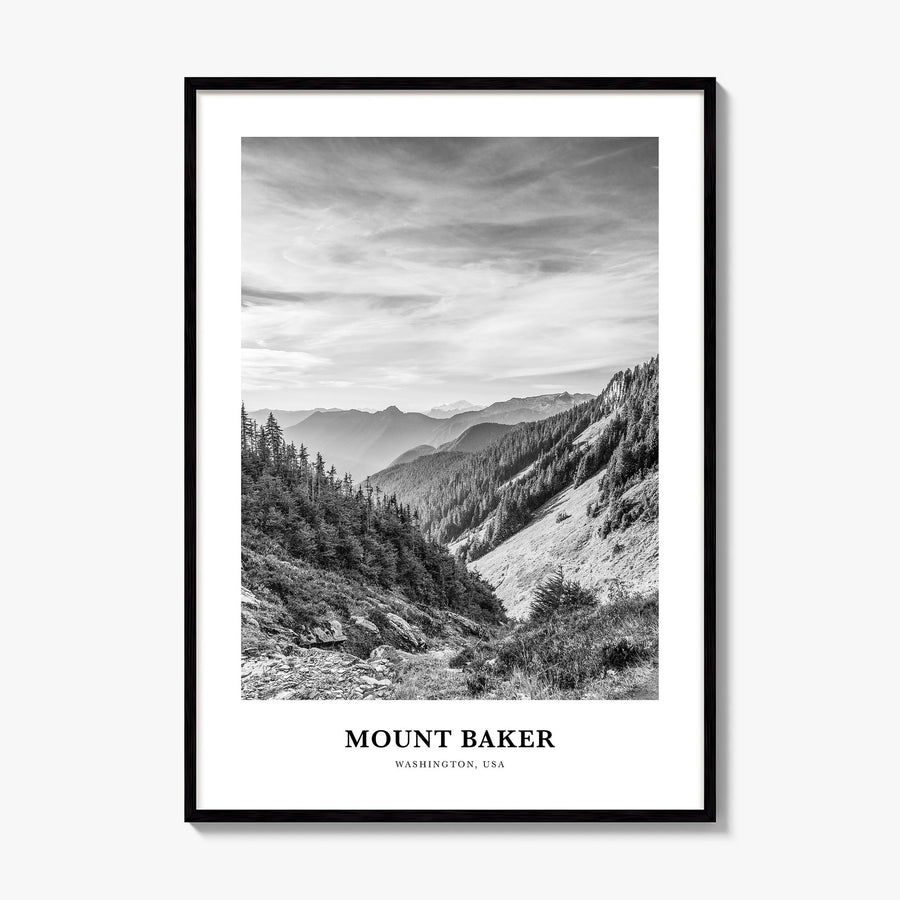 Mount Baker Classic Poster, framed poster mockup