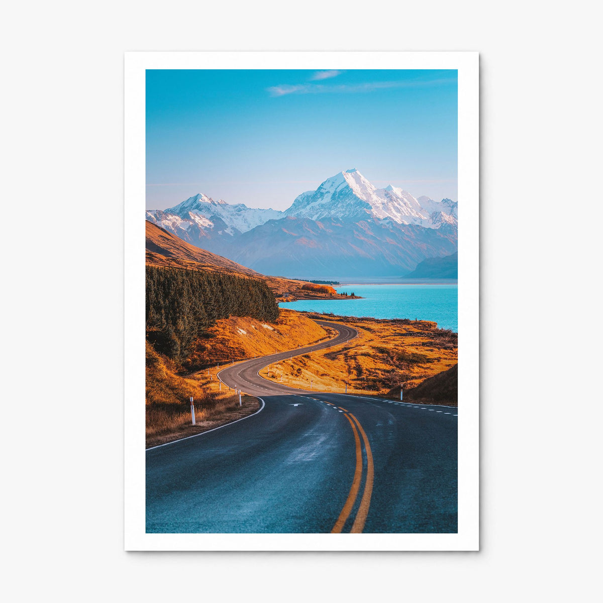 Mount Cook Photo Poster, print only (unframed), white border