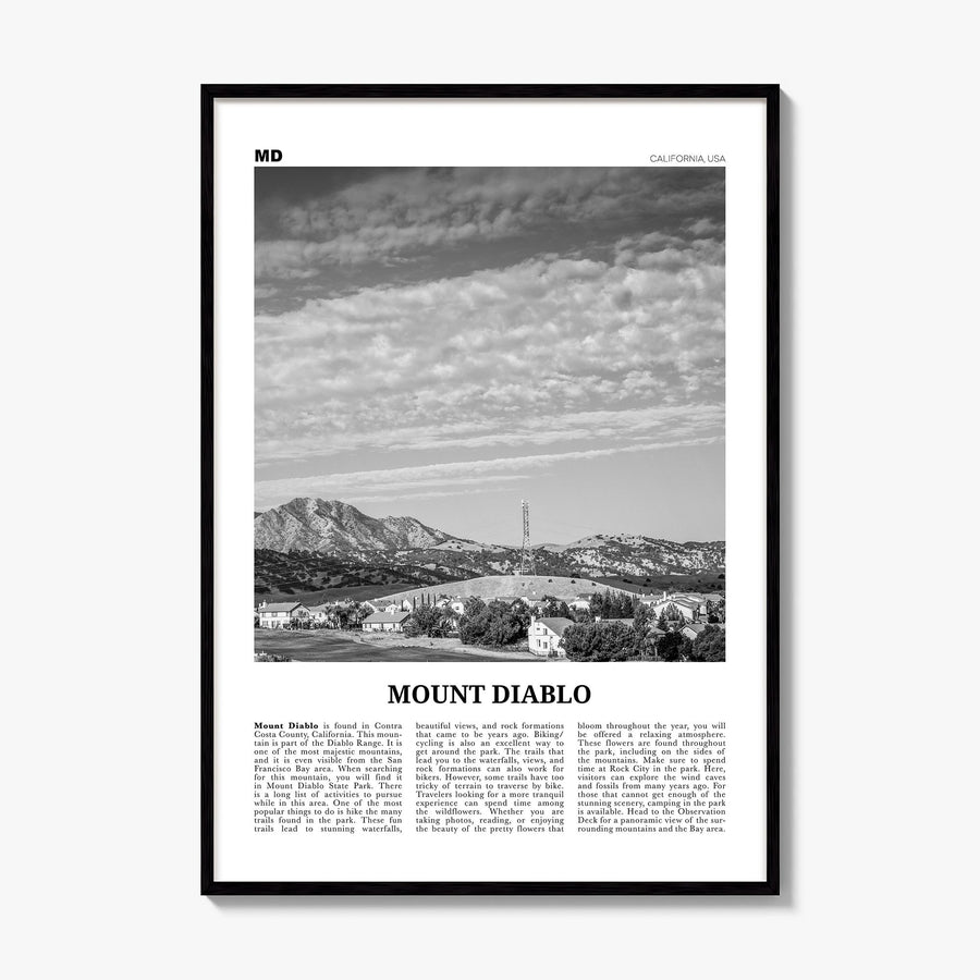 Mount Diablo Newspaper Poster, framed poster mockup