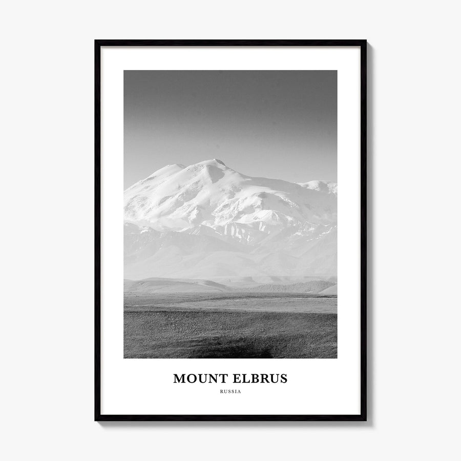 Mount Elbrus Classic Poster, framed poster mockup