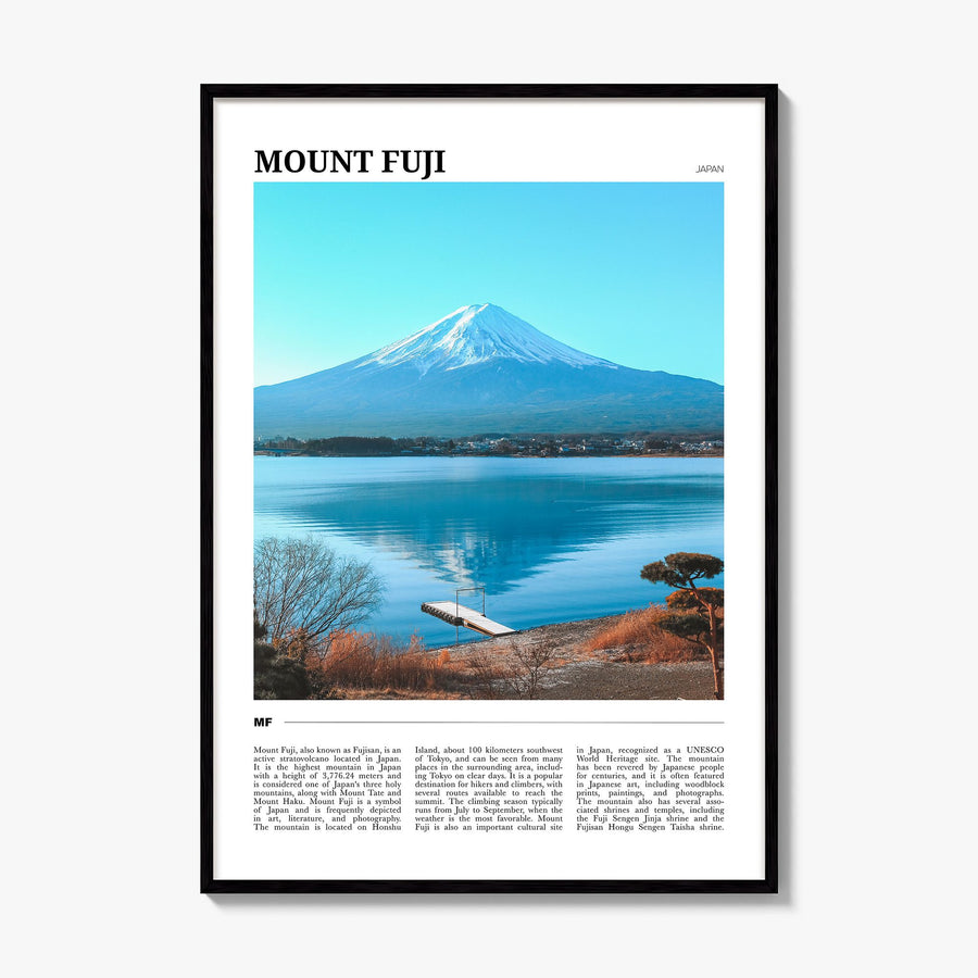 Mount Fuji Travel Poster, framed poster mockup