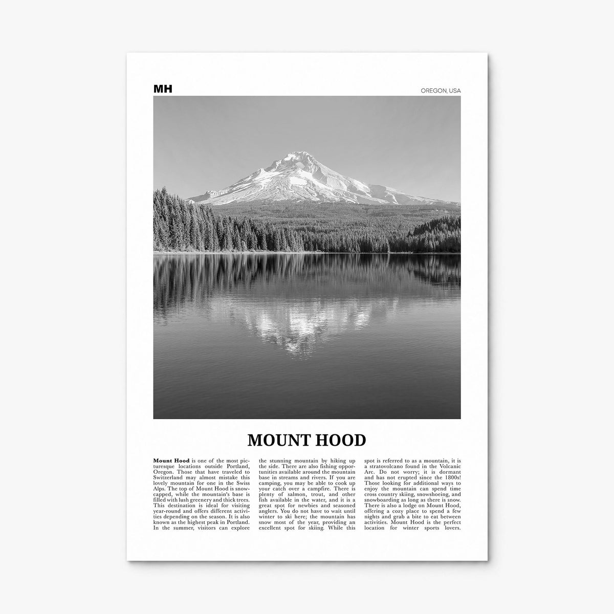 Mount Hood Newspaper Poster, print only (unframed)