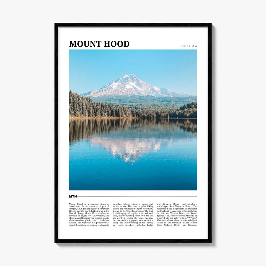 Mount Hood Travel Poster, framed poster mockup
