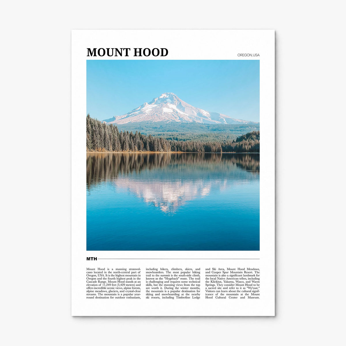 Mount Hood Travel Poster, print only (unframed)