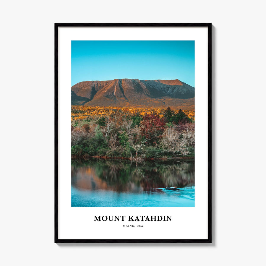 Mount Katahdin Classic Poster, framed poster mockup