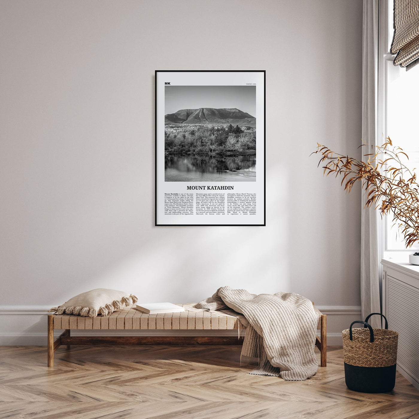 Mount Katahdin Poster Nbourhood Travel B&W Poster