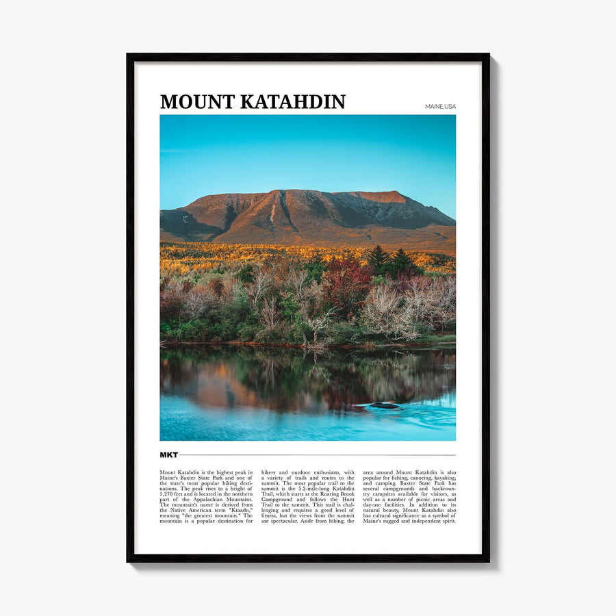 Mount Katahdin Travel Poster, framed poster mockup