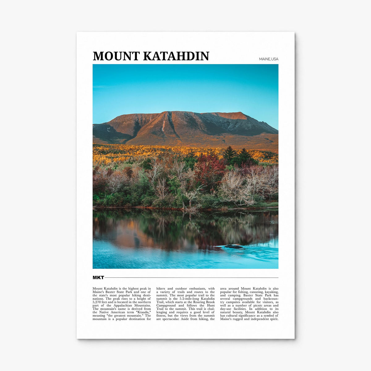 Mount Katahdin Travel Poster, print only (unframed)