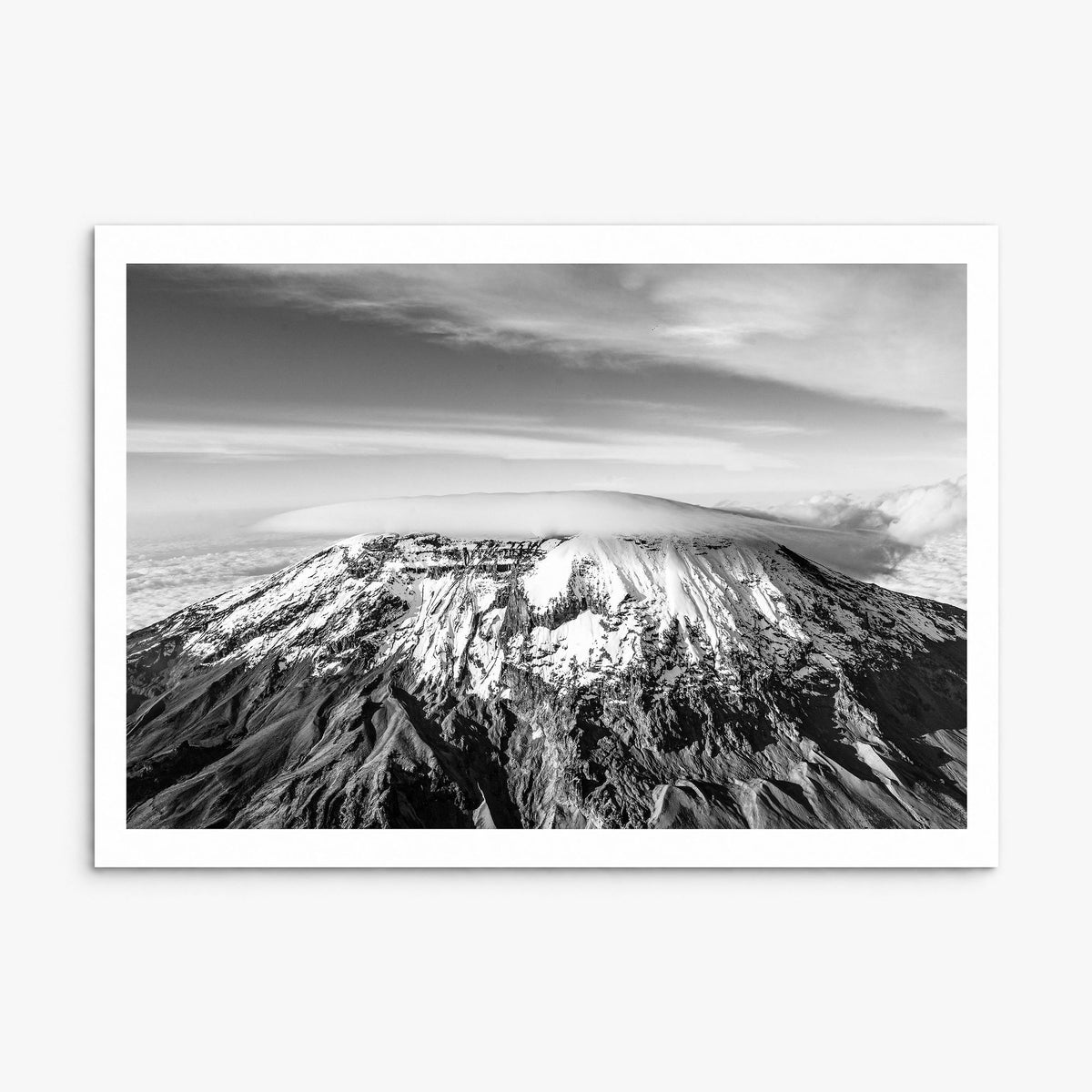 Mount Kilimanjaro Photo Poster, print only (unframed), white border