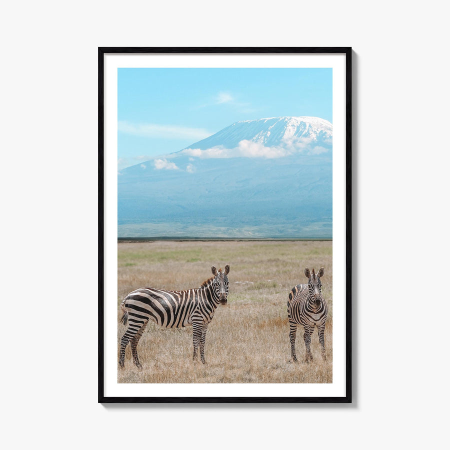 Mount Kilimanjaro no. 3 colorful photo poster of Tanzania – vertical wall art, unframed print shown in interior mockup
