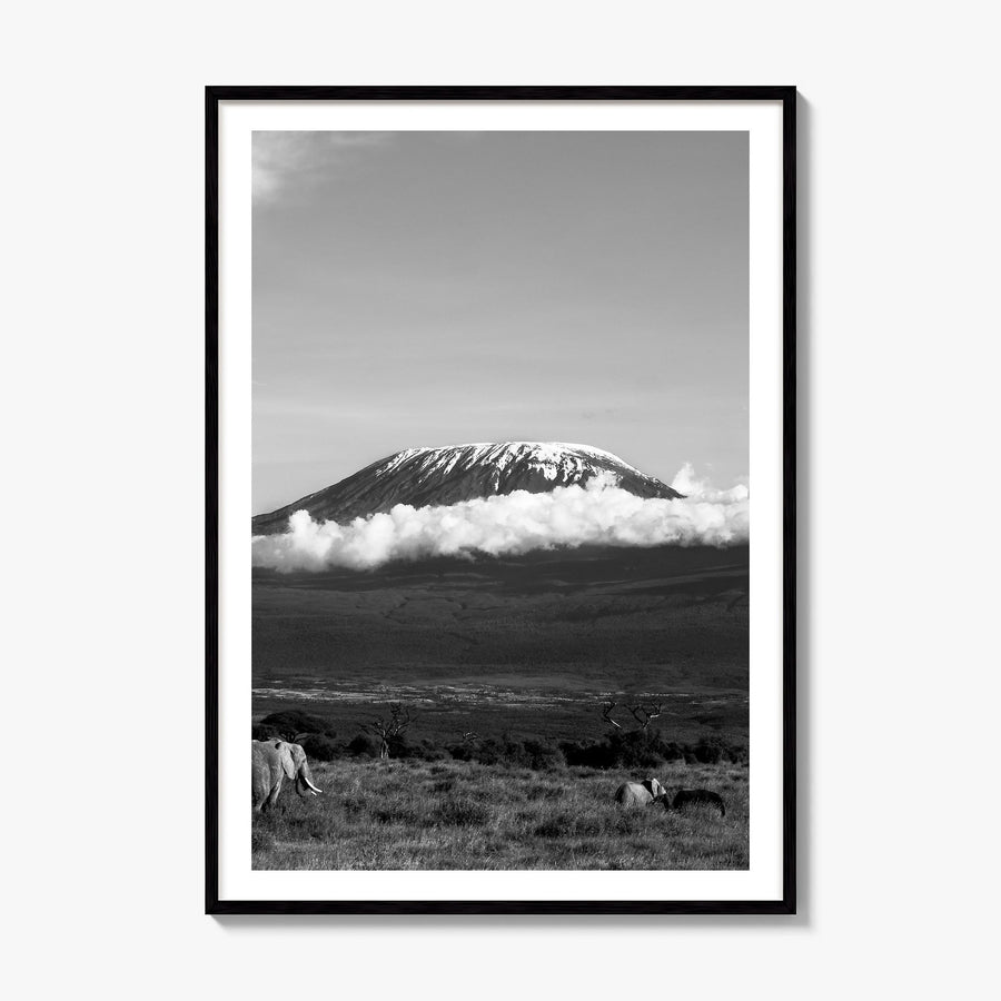 Mount Kilimanjaro Photo Poster, framed poster mockup, white border