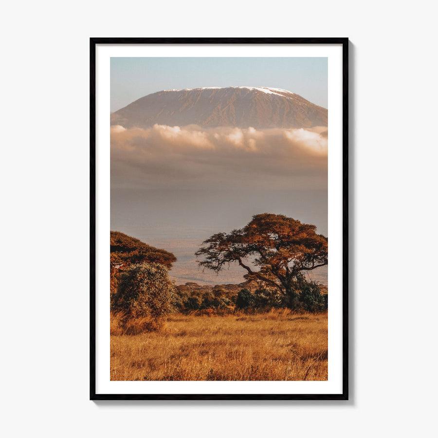 Mount Kilimanjaro Photo No 1 Poster, framed poster mockup, white border