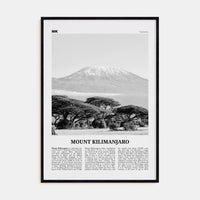 Mount Kilimanjaro Poster Black Wood / 8x12 in Nbourhood Travel B&W Poster