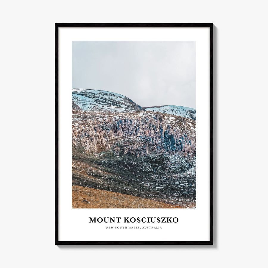 Mount Kosciuszko Classic Poster, framed poster mockup