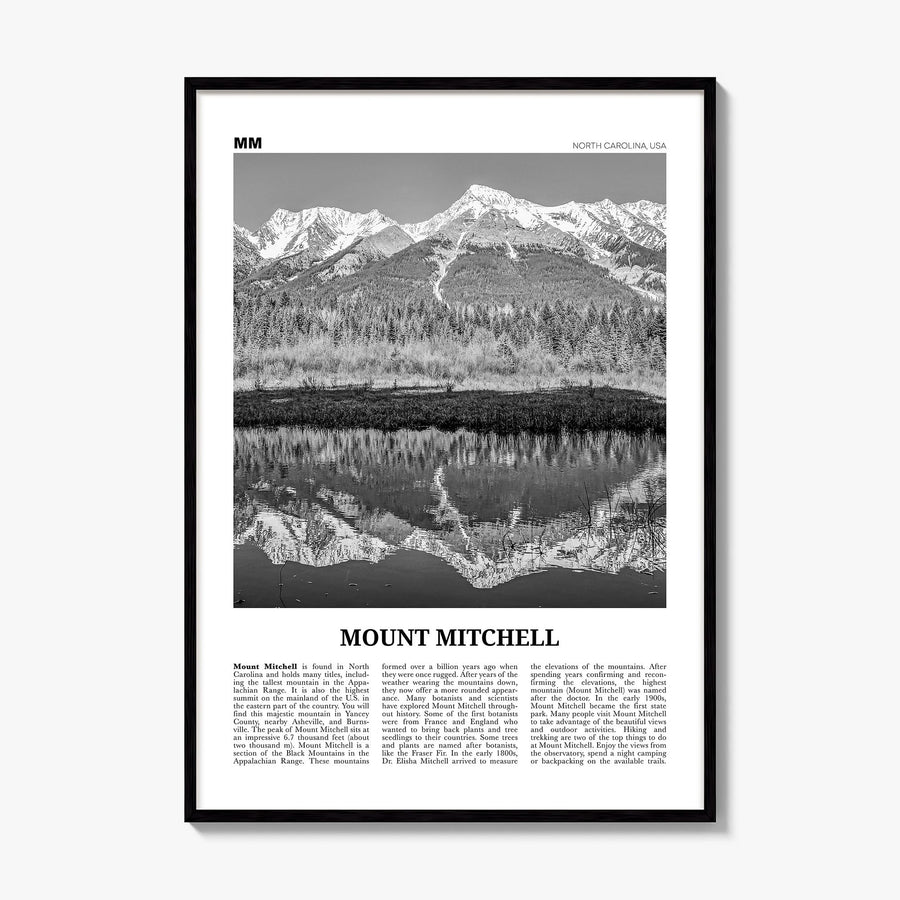 Mount Mitchell Newspaper Poster, framed poster mockup