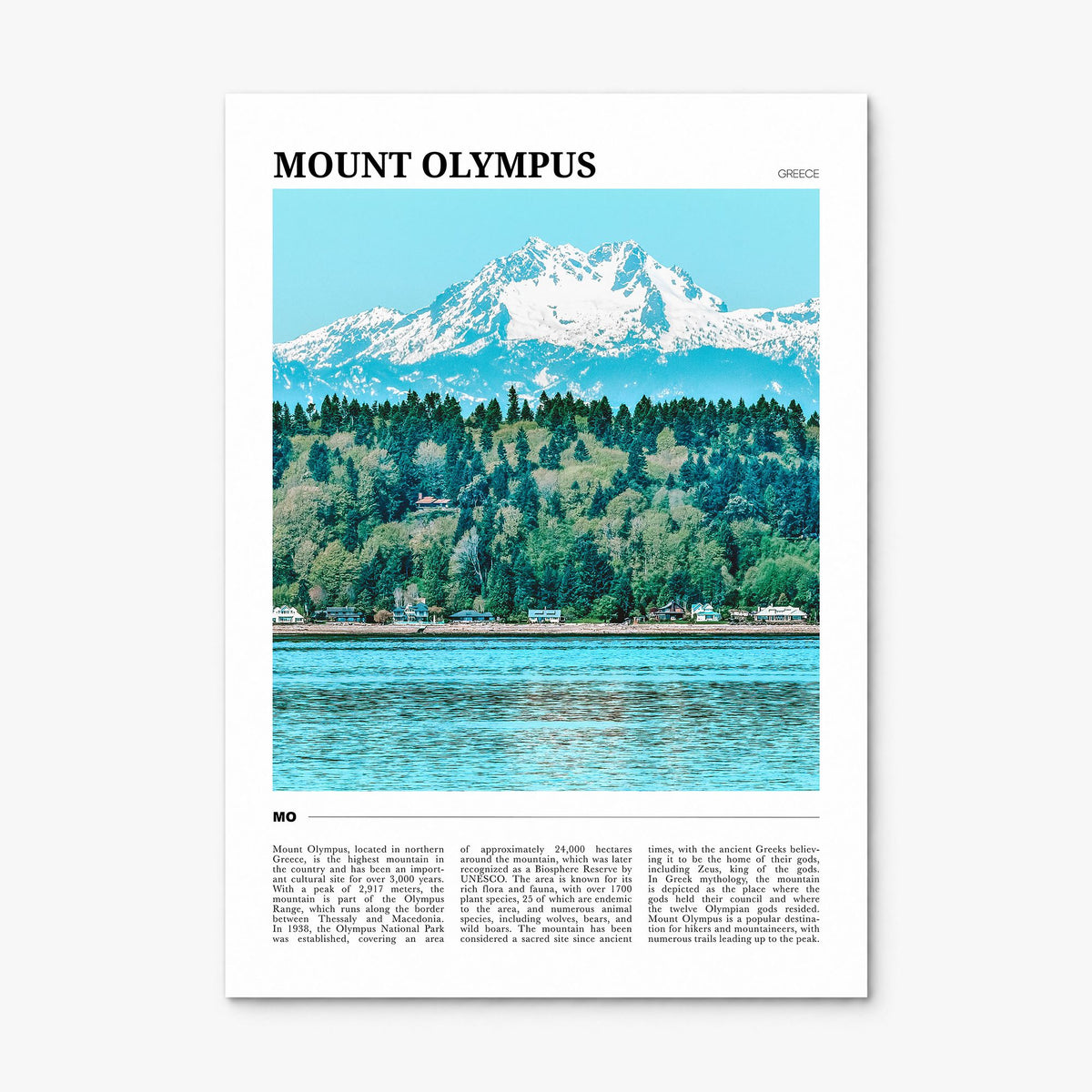 Mount Olympus Travel Poster, print only (unframed)