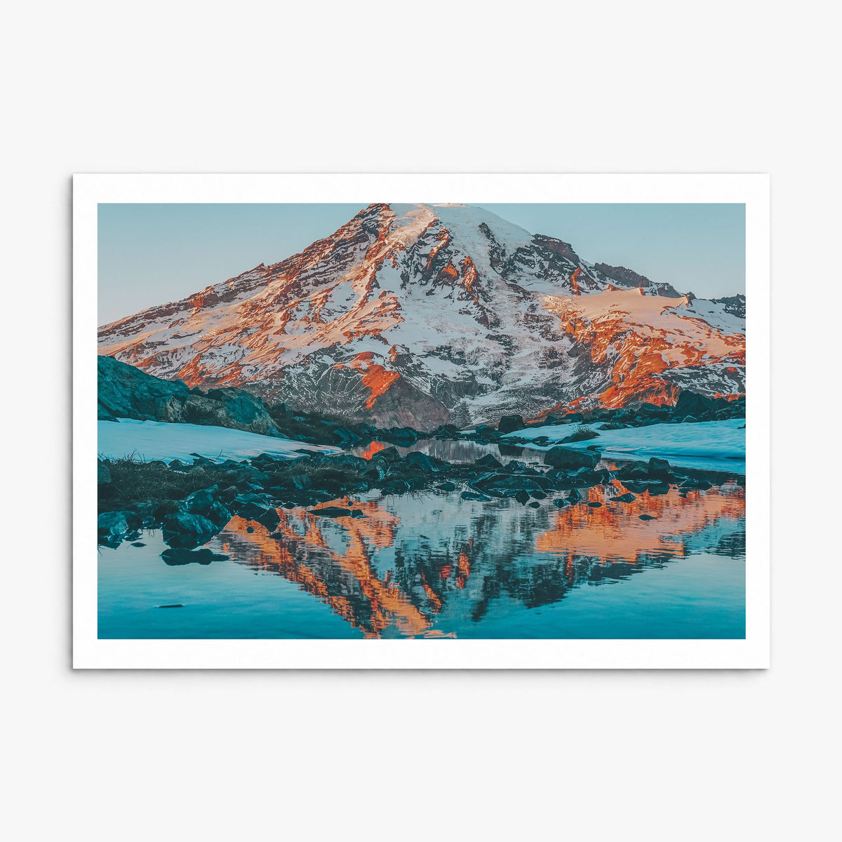 Mount Rainier Photo Poster, print only (unframed), white border