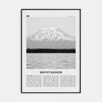 Mount Rainier Poster None / 8x12 in Nbourhood Travel B&W Poster