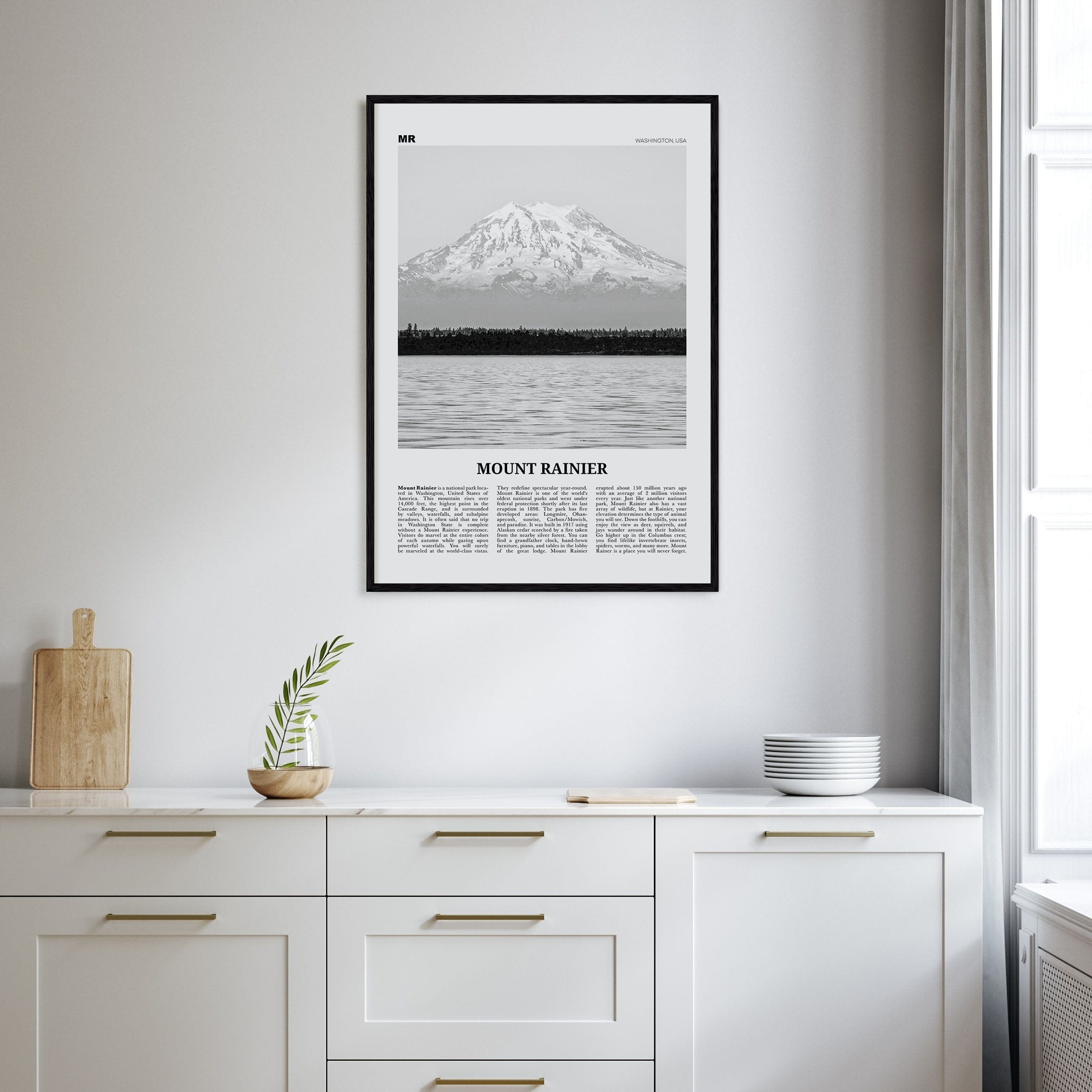 Mount Rainier Poster Nbourhood Travel B&W Poster