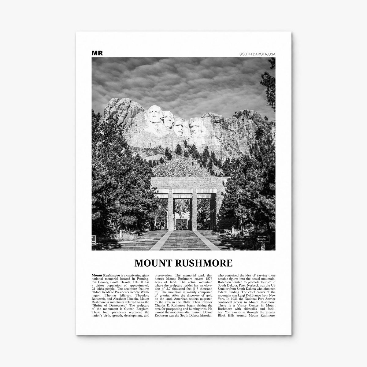 Mount Rushmore Newspaper Poster, print only (unframed)